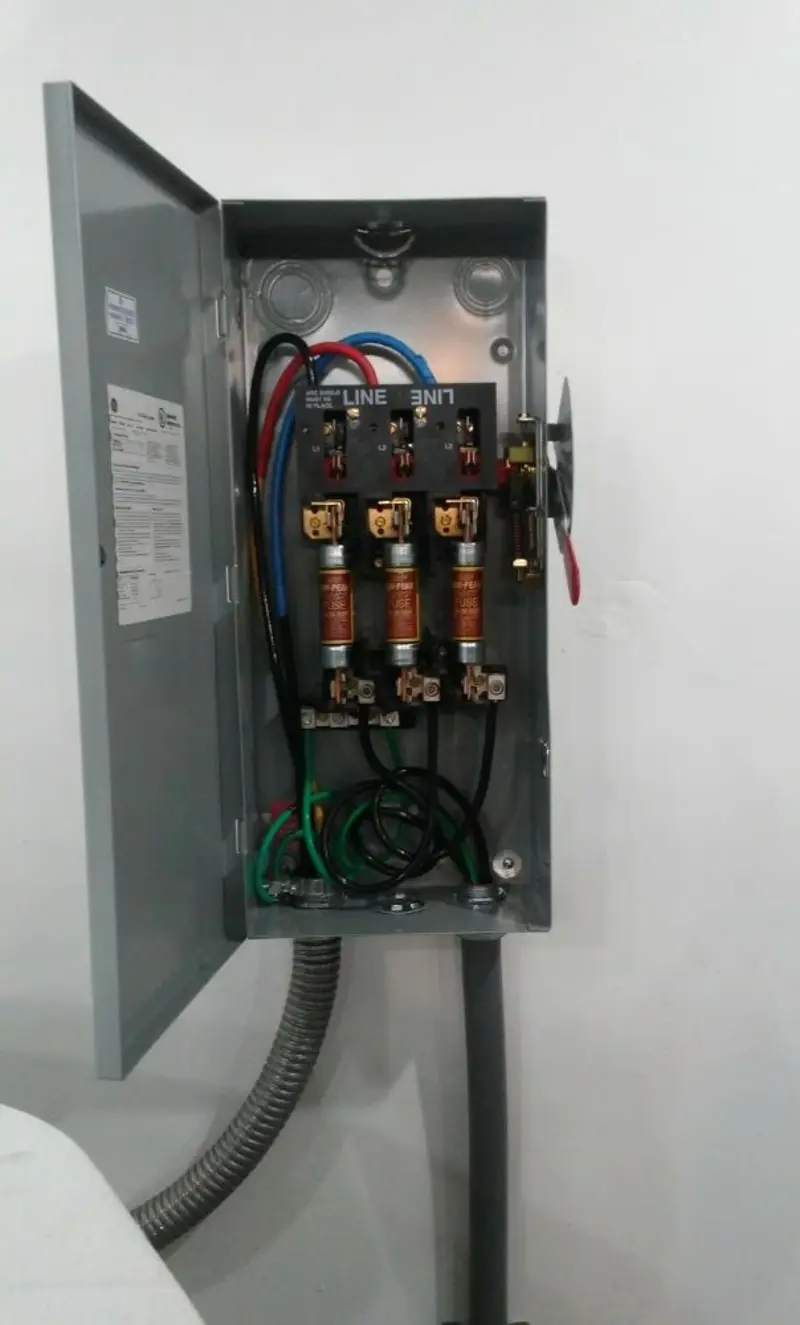Three-phase disconnect switch installed for Electrical Wiring & Rewiring in College Park